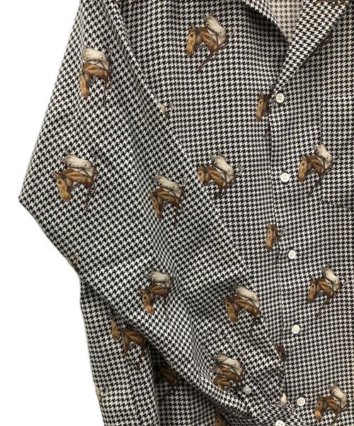 RALPH LAUREN（ラルフローレン）RALPH LAUREN (ラルフローレン) オープンカラーシャツ ホワイト×ブラック サイズ:実寸サイズにてご確認ください。の古着・服飾アイテム