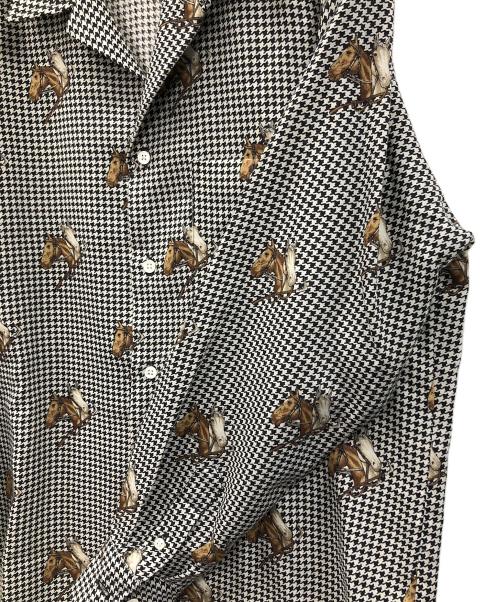 RALPH LAUREN（ラルフローレン）RALPH LAUREN (ラルフローレン) オープンカラーシャツ ホワイト×ブラック サイズ:実寸サイズにてご確認ください。の古着・服飾アイテム