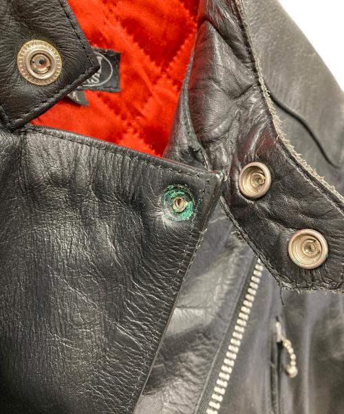 HORN WORKS（ホーンワークス）HORN WORKS (ホーンワークス) ダブルライダースジャケット ブラック×レッド サイズ:Mの古着・服飾アイテム