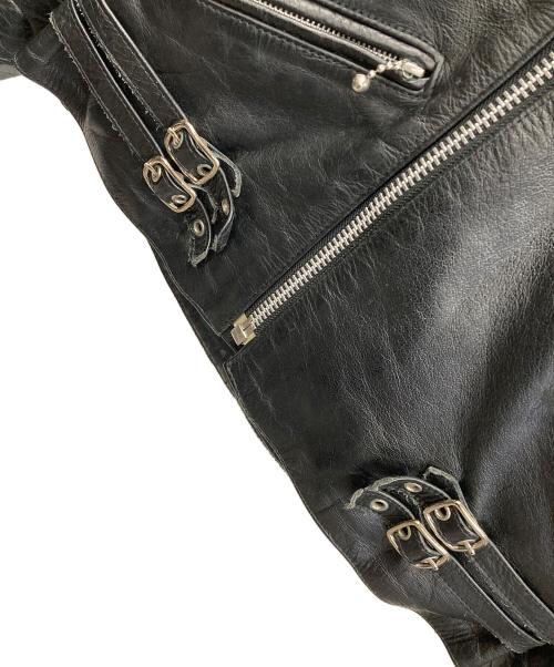 HORN WORKS（ホーンワークス）HORN WORKS (ホーンワークス) ダブルライダースジャケット ブラック×レッド サイズ:Mの古着・服飾アイテム