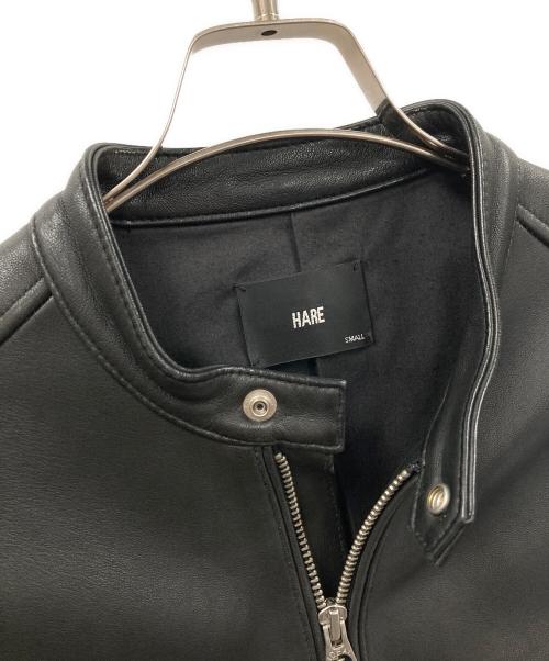 HARE（ハレ）HARE (ハレ) ラムレザーシングルライダースジャケット ブラック サイズ:SMALLの古着・服飾アイテム