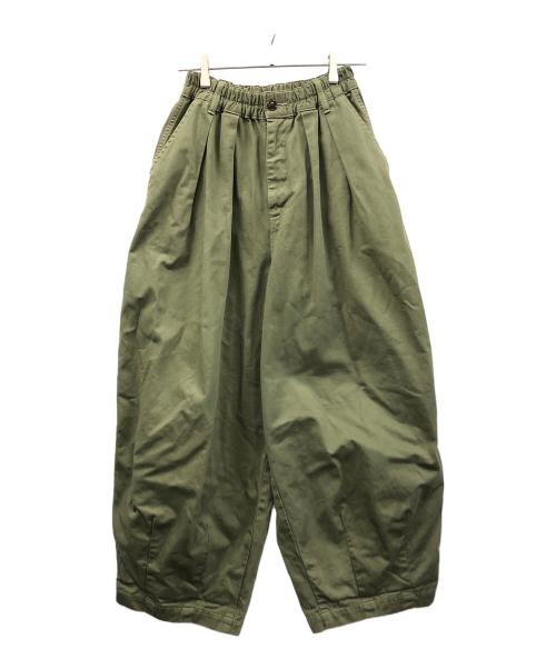 HARVESTY（ハーベスティー）HARVESTY (ハーベスティー) サーカスパンツ オリーブ サイズ:2の古着・服飾アイテム