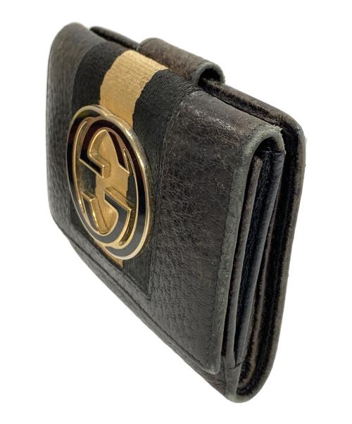 GUCCI（グッチ）GUCCI (グッチ) 2つ折り財布 Wホック シェリーライン ブラック サイズ:実寸サイズにてご確認下さい。の古着・服飾アイテム