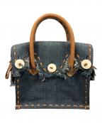 Carving Tribesカービングトライブス）の古着「ハンドバッグ」｜インディゴ×ブラウン