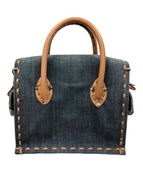 Carving Tribes（カービングトライブス）Carving Tribes (カービングトライブス) ハンドバッグ インディゴ×ブラウン サイズ:実寸サイズにてご確認ください。の古着・服飾アイテム