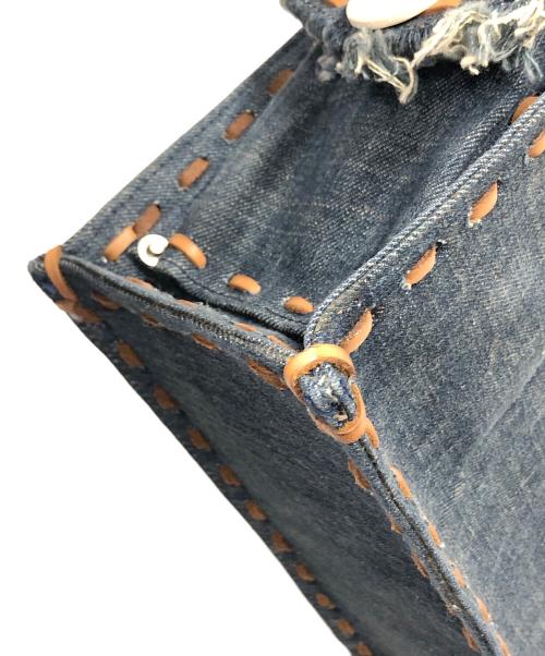 Carving Tribes（カービングトライブス）Carving Tribes (カービングトライブス) ハンドバッグ インディゴ×ブラウン サイズ:実寸サイズにてご確認ください。の古着・服飾アイテム