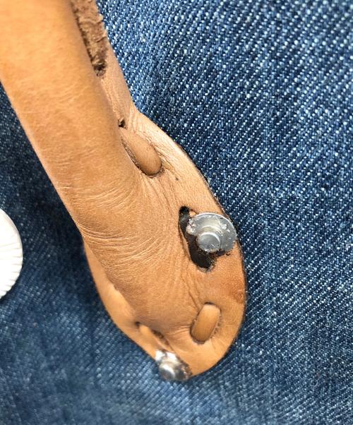 Carving Tribes（カービングトライブス）Carving Tribes (カービングトライブス) ハンドバッグ インディゴ×ブラウン サイズ:実寸サイズにてご確認ください。の古着・服飾アイテム