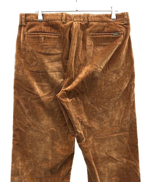 SUPREME（シュプリーム）SUPREME (シュプリーム) ベロアワークパンツ Velvet Trouser(ベルベットトラウザー) ブラウン サイズ:36の古着・服飾アイテム