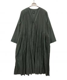 maison de soil（メゾンドソイル）の古着「ロングシャツワンピース」｜グリーン