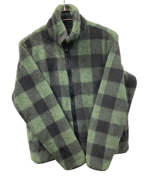 M+RC NOIR（マルシェノア）M+RC NOIR (マルシェノア) フリースジャケット チェック柄 グリーン サイズ:Sの古着・服飾アイテム