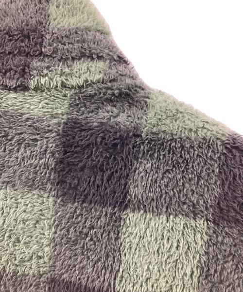 M+RC NOIR（マルシェノア）M+RC NOIR (マルシェノア) フリースジャケット チェック柄 グリーン サイズ:Sの古着・服飾アイテム