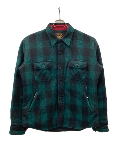 SKULLFLIGHT（スカルフライト）SKULLFLIGHT (スカルフライト) ウールジャケット グリーン×ブラック サイズ:XLの古着・服飾アイテム