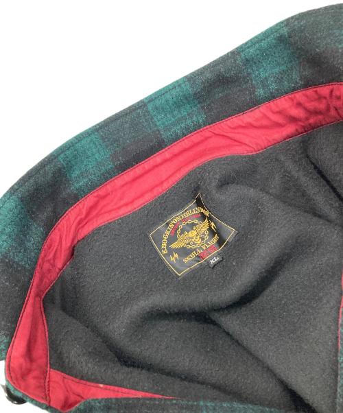 SKULLFLIGHT（スカルフライト）SKULLFLIGHT (スカルフライト) ウールジャケット グリーン×ブラック サイズ:XLの古着・服飾アイテム