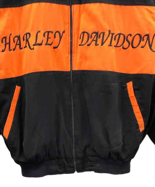 HARLEY-DAVIDSON（ハーレーダビッドソン）HARLEY-DAVIDSON (ハーレーダビッドソン) ジャケット ブラック×オレンジ サイズ:Lの古着・服飾アイテム