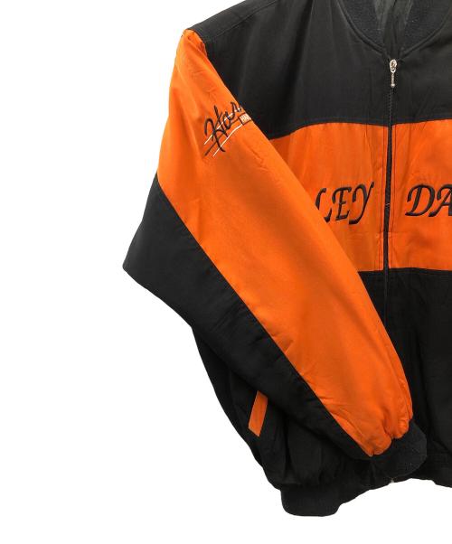 HARLEY-DAVIDSON（ハーレーダビッドソン）HARLEY-DAVIDSON (ハーレーダビッドソン) ジャケット ブラック×オレンジ サイズ:Lの古着・服飾アイテム