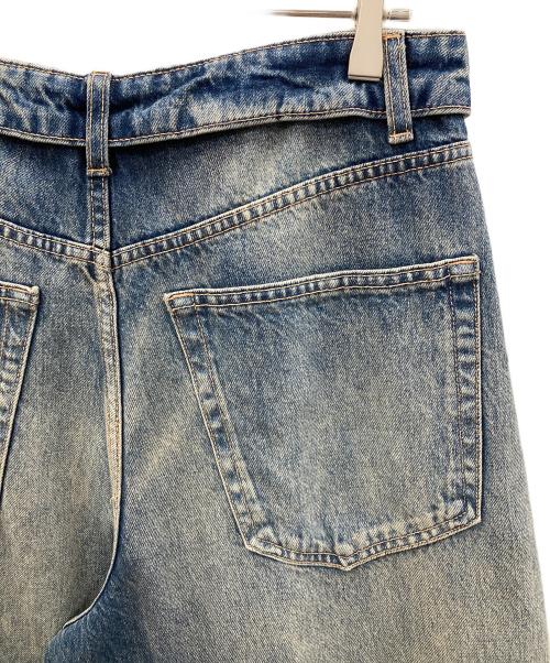 ZARA（ザラ）ZARA (ザラ) デニムパンツ TRF（ティーアールエフ）ミッドライズ折り返しウエストデニムパンツ ブルー サイズ:EUR 38の古着・服飾アイテム