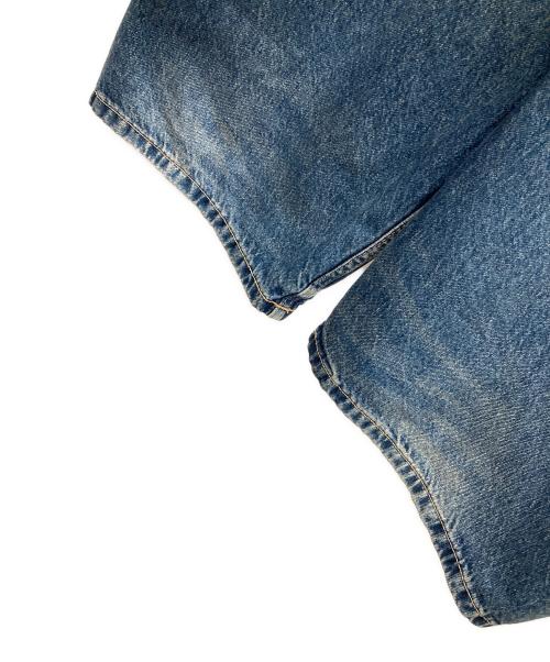 ZARA（ザラ）ZARA (ザラ) デニムパンツ TRF（ティーアールエフ）ミッドライズ折り返しウエストデニムパンツ ブルー サイズ:EUR 38の古着・服飾アイテム
