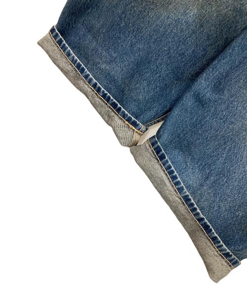 ZARA（ザラ）ZARA (ザラ) デニムパンツ TRF（ティーアールエフ）ミッドライズ折り返しウエストデニムパンツ ブルー サイズ:EUR 38の古着・服飾アイテム