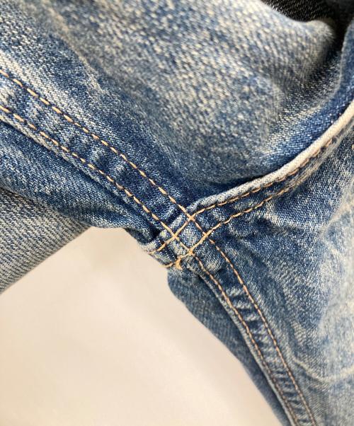 ZARA（ザラ）ZARA (ザラ) デニムパンツ TRF（ティーアールエフ）ミッドライズ折り返しウエストデニムパンツ ブルー サイズ:EUR 38の古着・服飾アイテム
