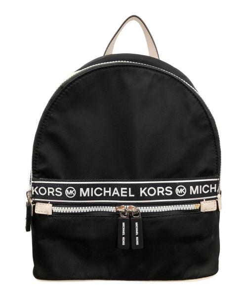 MICHAEL KORS（マイケル・コース）MICHAEL KORS (マイケル・コース) ケンリー ナイロン ミディアム バックパック ブラック×ホワイト サイズ:実寸サイズにてご確認下さい。の古着・服飾アイテム