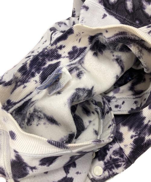 Champion（チャンピオン）Champion (チャンピオン) 90s スウェットカーディガン スナップボタン ホワイト×パープル サイズ:Lの古着・服飾アイテム