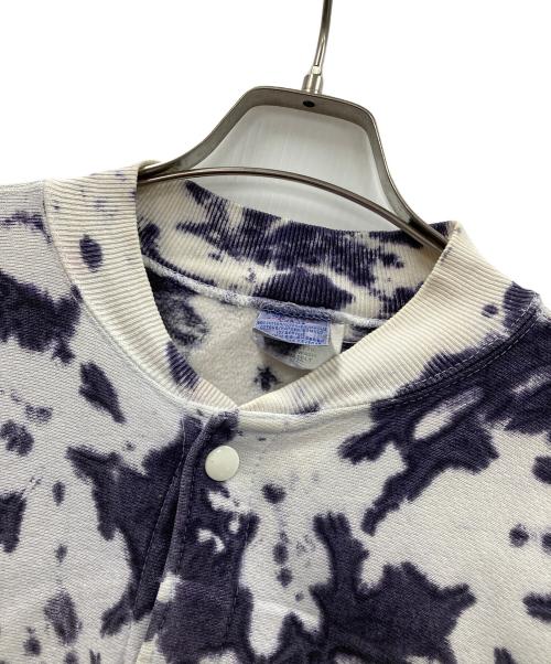 Champion（チャンピオン）Champion (チャンピオン) 90s スウェットカーディガン スナップボタン ホワイト×パープル サイズ:Lの古着・服飾アイテム