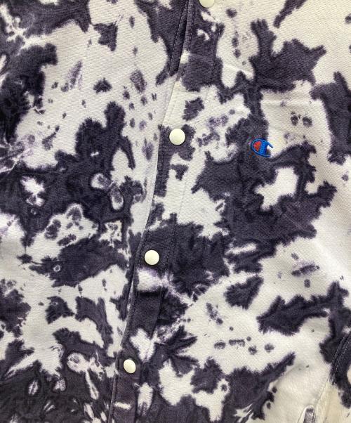 Champion（チャンピオン）Champion (チャンピオン) 90s スウェットカーディガン スナップボタン ホワイト×パープル サイズ:Lの古着・服飾アイテム