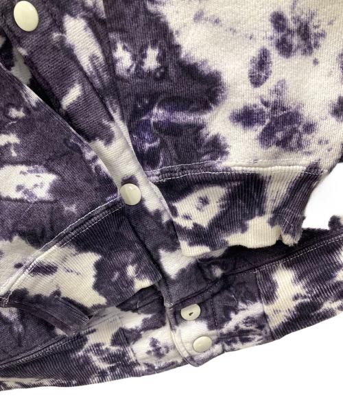 Champion（チャンピオン）Champion (チャンピオン) 90s スウェットカーディガン スナップボタン ホワイト×パープル サイズ:Lの古着・服飾アイテム