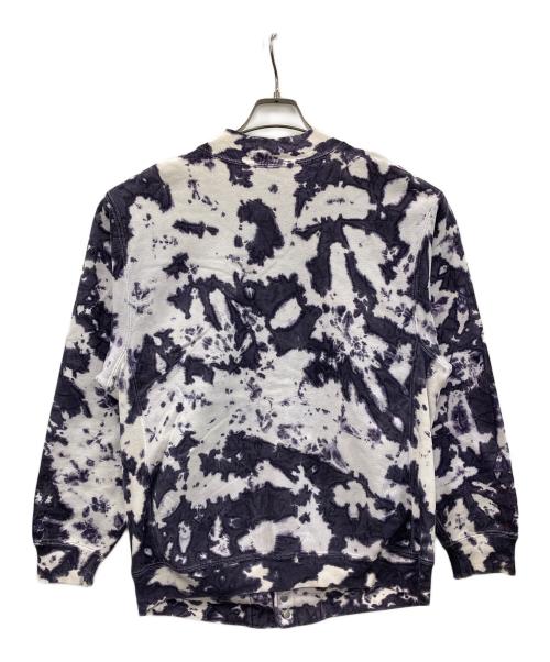 Champion（チャンピオン）Champion (チャンピオン) 90s スウェットカーディガン スナップボタン ホワイト×パープル サイズ:Lの古着・服飾アイテム