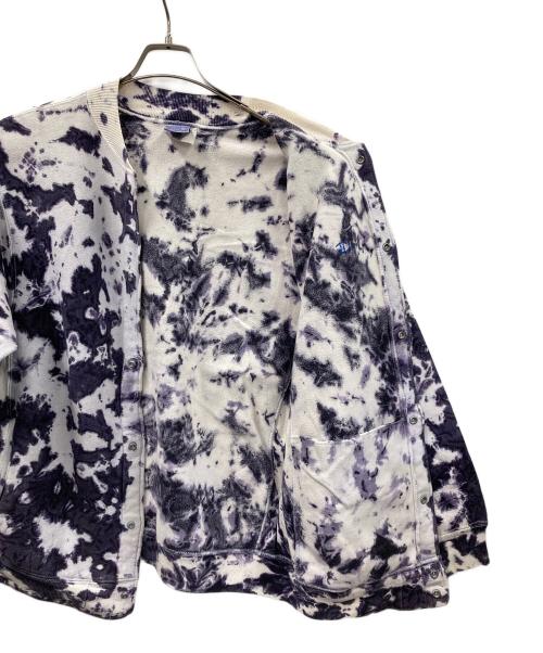 Champion（チャンピオン）Champion (チャンピオン) 90s スウェットカーディガン スナップボタン ホワイト×パープル サイズ:Lの古着・服飾アイテム