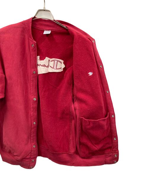 Champion（チャンピオン）Champion (チャンピオン) 90s スウェットカーディガン リバースウィーブ レッド サイズ:Mの古着・服飾アイテム