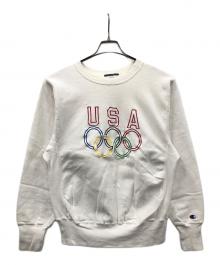 Champion（チャンピオン）の古着「90s リバースウィーブスウェット オリンピックロゴ」｜ホワイト