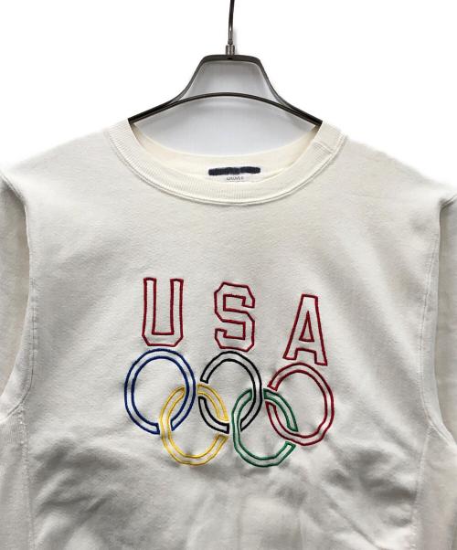 Champion（チャンピオン）Champion (チャンピオン) 90s リバースウィーブスウェット オリンピックロゴ ホワイト サイズ:MEDIUMの古着・服飾アイテム