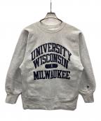 Championチャンピオン）の古着「90s リバースウィーブスウェット UNIVERSITY WISCONSIN MILWAUKEE（ユニバーシティ ウィスコンシン ミルウォーキー）」｜グレー