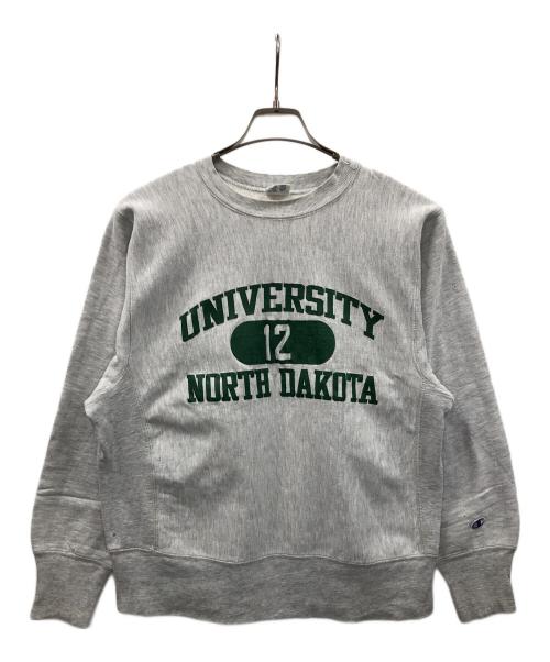 Champion（チャンピオン）Champion (チャンピオン) 80s リバースウィーブスウェット UNIVERSITY NORTH DAKOTA（ユニバーシティ ノース ダコタ） グレー サイズ:MEDIUMの古着・服飾アイテム