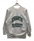 Championチャンピオン）の古着「90s リバースウィーブスウェット BINGHAMTON UNIVERSITY（ビンガムトン ユニバーシティ）」｜グレー
