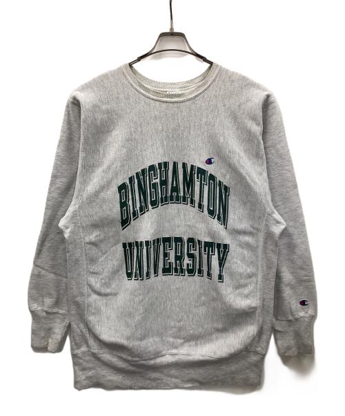 Champion（チャンピオン）Champion (チャンピオン) 90s リバースウィーブスウェット BINGHAMTON UNIVERSITY（ビンガムトン ユニバーシティ） グレー サイズ:XX-LARGEの古着・服飾アイテム
