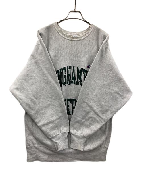 Champion（チャンピオン）Champion (チャンピオン) 90s リバースウィーブスウェット BINGHAMTON UNIVERSITY（ビンガムトン ユニバーシティ） グレー サイズ:XX-LARGEの古着・服飾アイテム