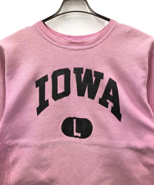 Champion（チャンピオン）Champion (チャンピオン) 90s リバースウィーブスウェット IOWA ピンク サイズ:Largeの古着・服飾アイテム