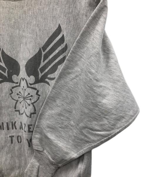 カミカゼ（カミカゼ）カミカゼ (カミカゼ) Champion (チャンピオン) リメイクスウェット グレー サイズ:LARGEの古着・服飾アイテム