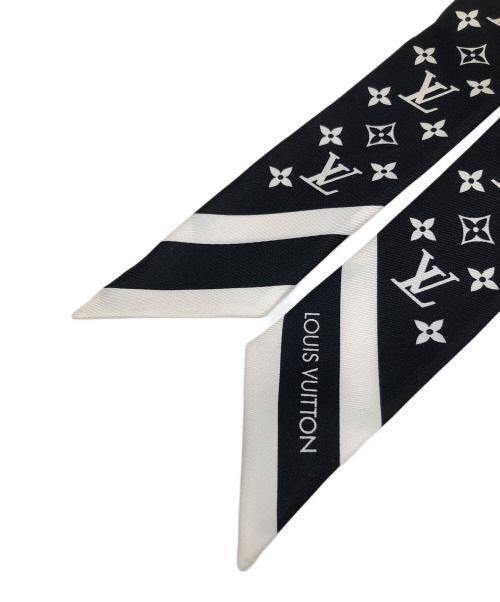LOUIS VUITTON（ルイ ヴィトン）LOUIS VUITTON (ルイ ヴィトン) シルクスカーフ モノグラム・シルエット S00 バンドーBB  ブラック×ホワイト サイズ:実寸サイズにてご確認ください。の古着・服飾アイテム