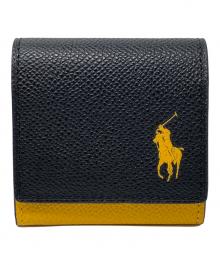POLO RALPH LAUREN（ポロ・ラルフローレン）の古着「コインケース ニュー コントラストポニー」｜ブラック×イエロー