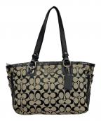 COACHコーチ）の古着「トートバッグ シグネチャー」｜ベージュ×ブラック