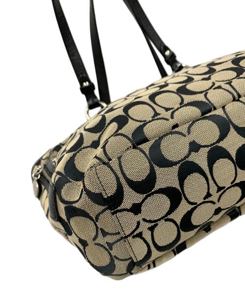 COACH（コーチ）COACH (コーチ) トートバッグ シグネチャー ベージュ×ブラック サイズ:実寸サイズにてご確認ください。の古着・服飾アイテム