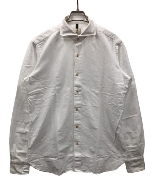 BORRELLI（ボレッリ）BORRELLI (ボレッリ) 長袖シャツ 24-25AW コットンブラッシュドオックスホリゾンタルカラーシャツ ホワイト サイズ:L 未使用品の古着・服飾アイテム