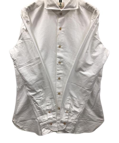 BORRELLI（ボレッリ）BORRELLI (ボレッリ) 長袖シャツ 24-25AW コットンブラッシュドオックスホリゾンタルカラーシャツ ホワイト サイズ:L 未使用品の古着・服飾アイテム