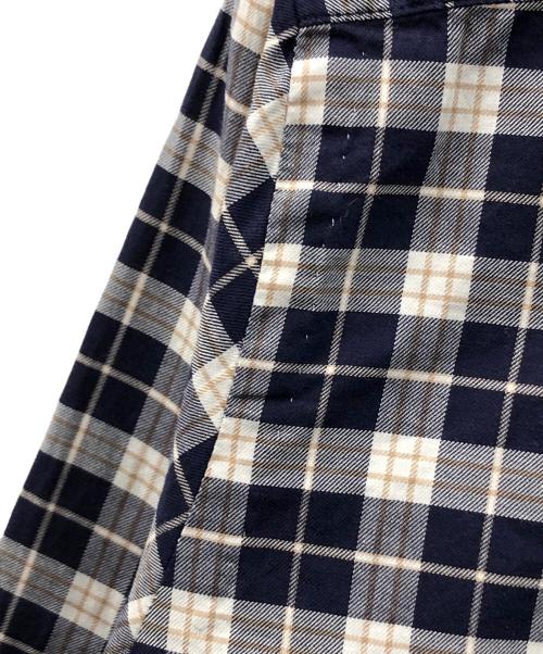 BORRELLI（ボレッリ）BORRELLI (ボレッリ) 長袖シャツ コットン微起毛ツイルチェックホリゾンタルカラーカジュアルシャツ ネイビー サイズ:Lの古着・服飾アイテム