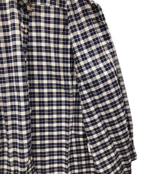 BORRELLI（ボレッリ）BORRELLI (ボレッリ) 長袖シャツ コットン微起毛ツイルチェックホリゾンタルカラーカジュアルシャツ ネイビー サイズ:Lの古着・服飾アイテム