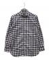 BORRELLI（ボレッリ）の古着「長袖シャツ コットン微起毛ツイルチェックホリゾンタルカラーカジュアルシャツ」｜ネイビー