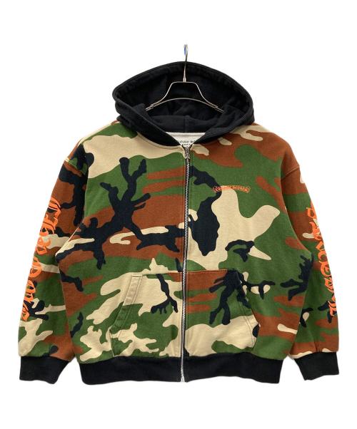 CHROME HEARTS（クロムハーツ）CHROME HEARTS (クロムハーツ) MattyBoy (マッティボーイ) ダガージップパーカー グリーン×ブラウン サイズ:X-LARGEの古着・服飾アイテム